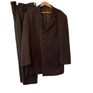 Men's ML Studios Brown 2pc Pant and Coat Suit 100% Polyester. Size 40 Coat/34Pan
